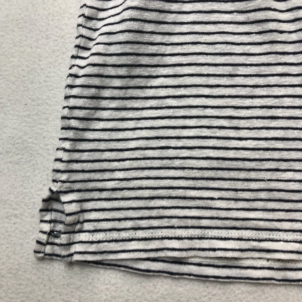 Vince Short Sleeve Striped Polo Shirt Linen - Picture 5 of 7